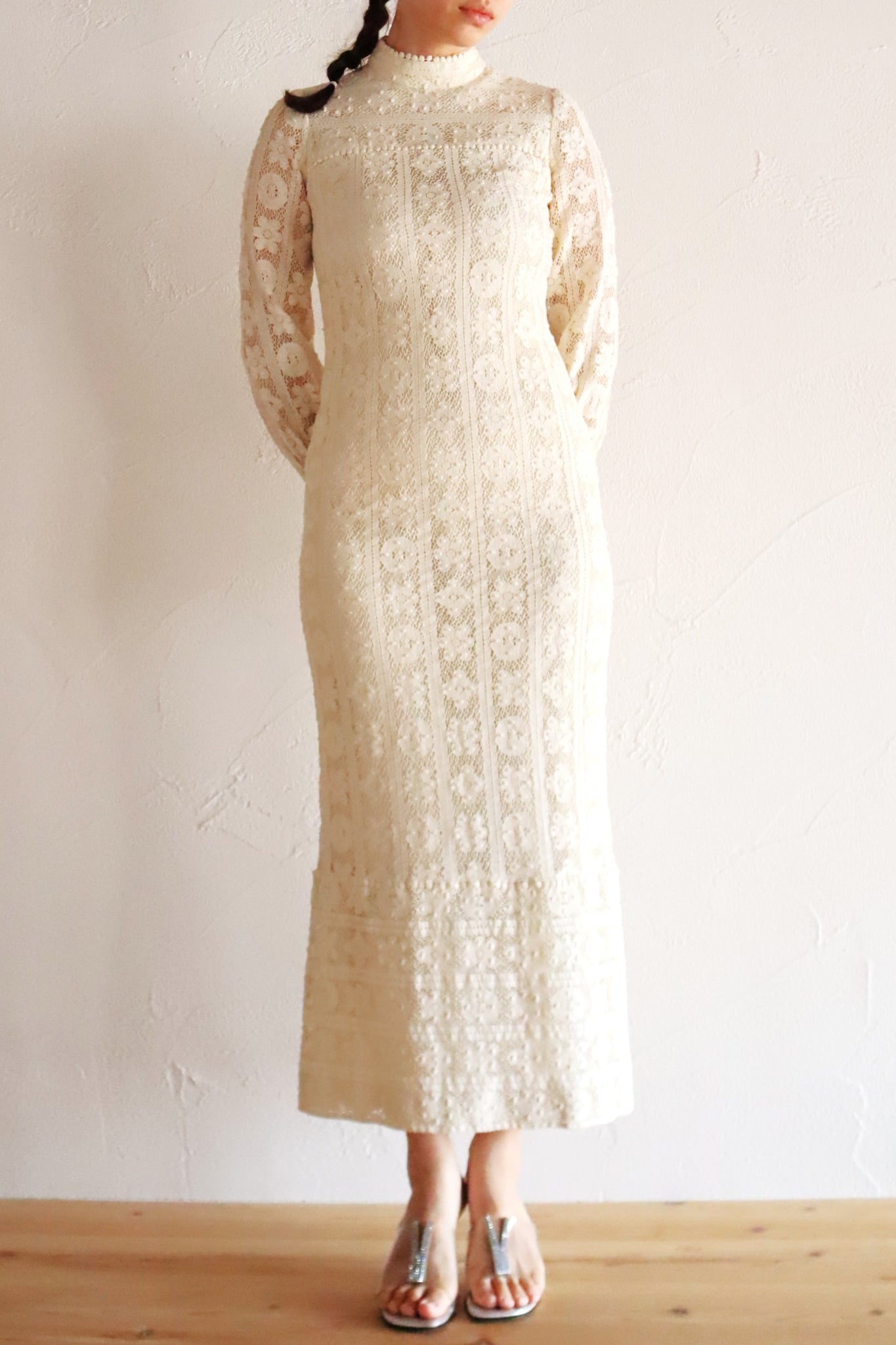 1970s Union Made Allover Lace Dress