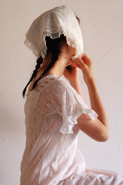 1890s French Monogram & Lace Handkerchief
