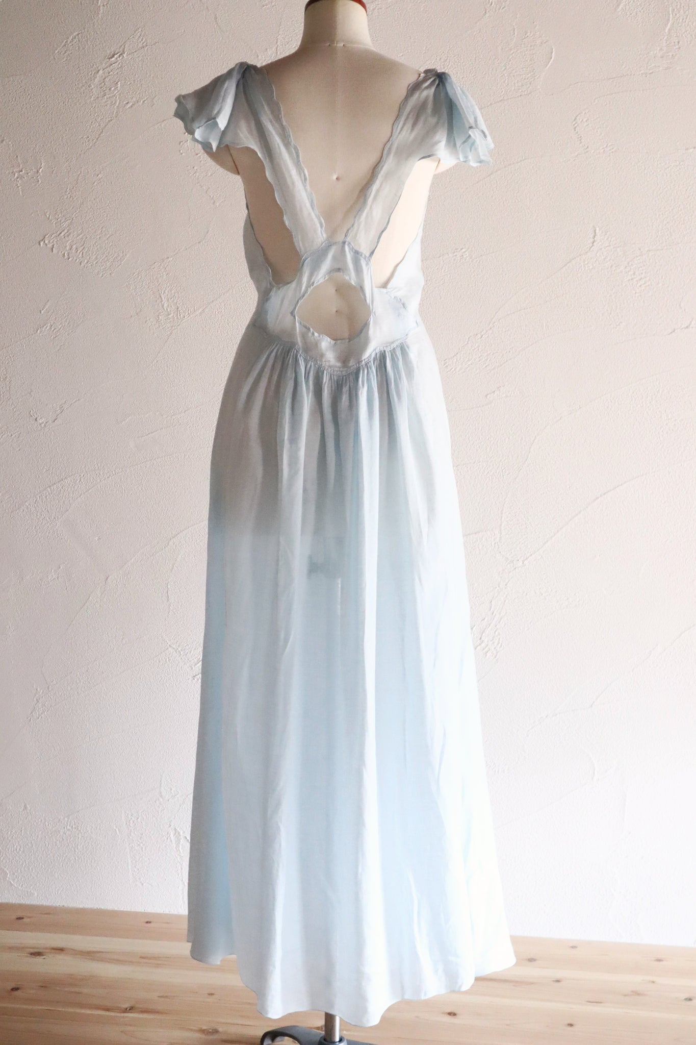 1940s Pale Blue Cotton Dress
