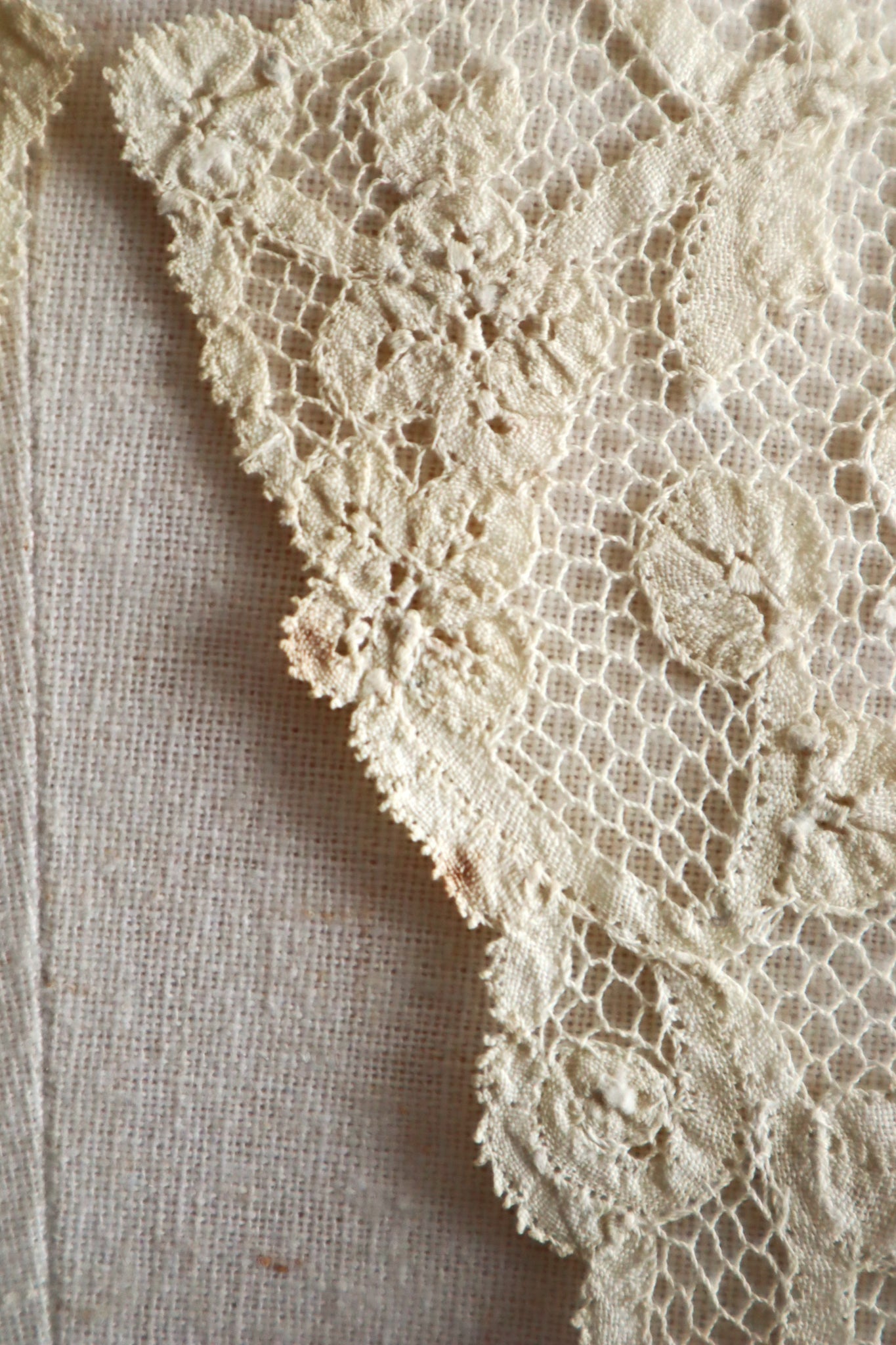 1890s Belgian Continuous Bobbin Lace Collar