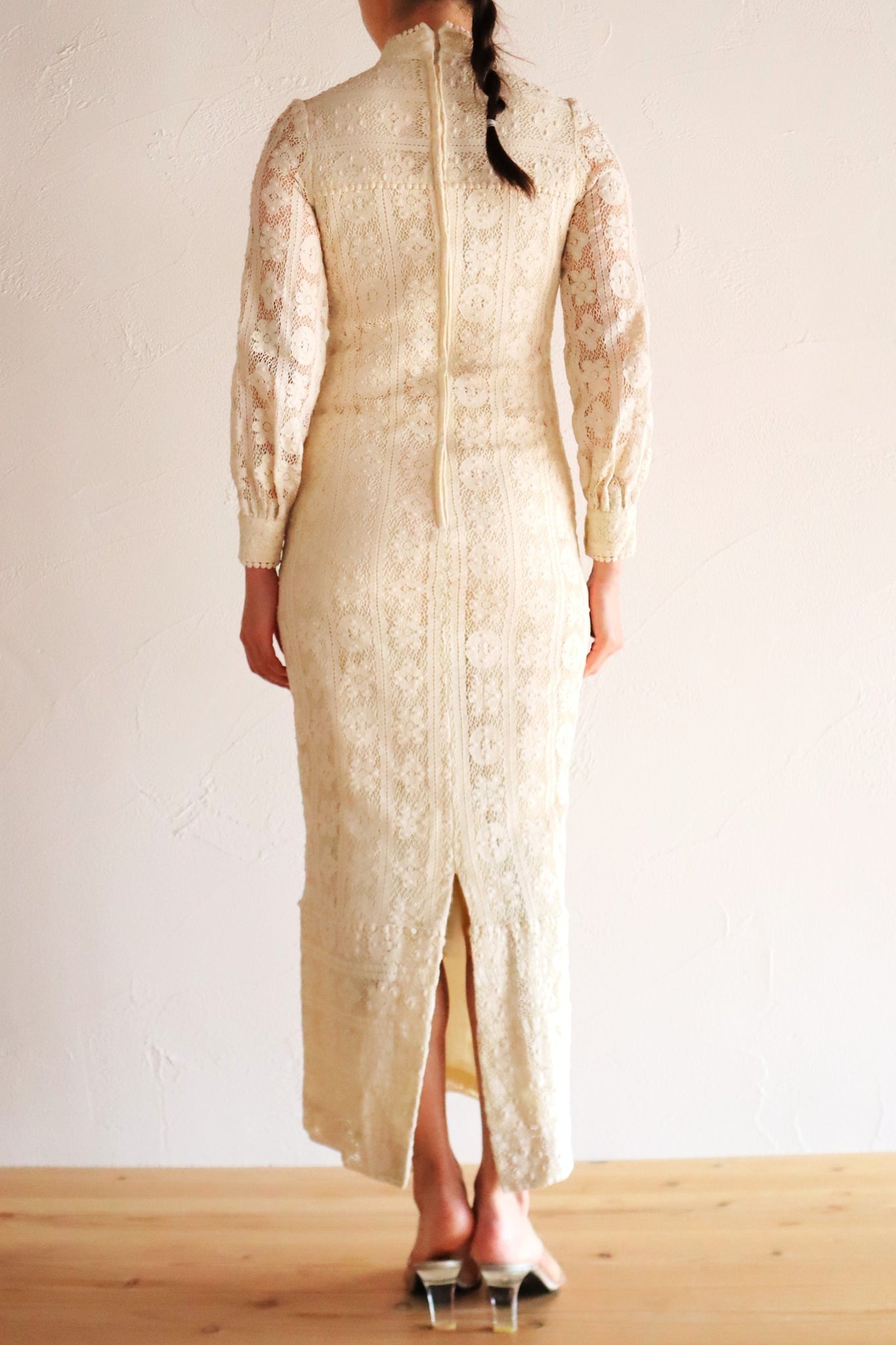 1970s Union Made Allover Lace Dress