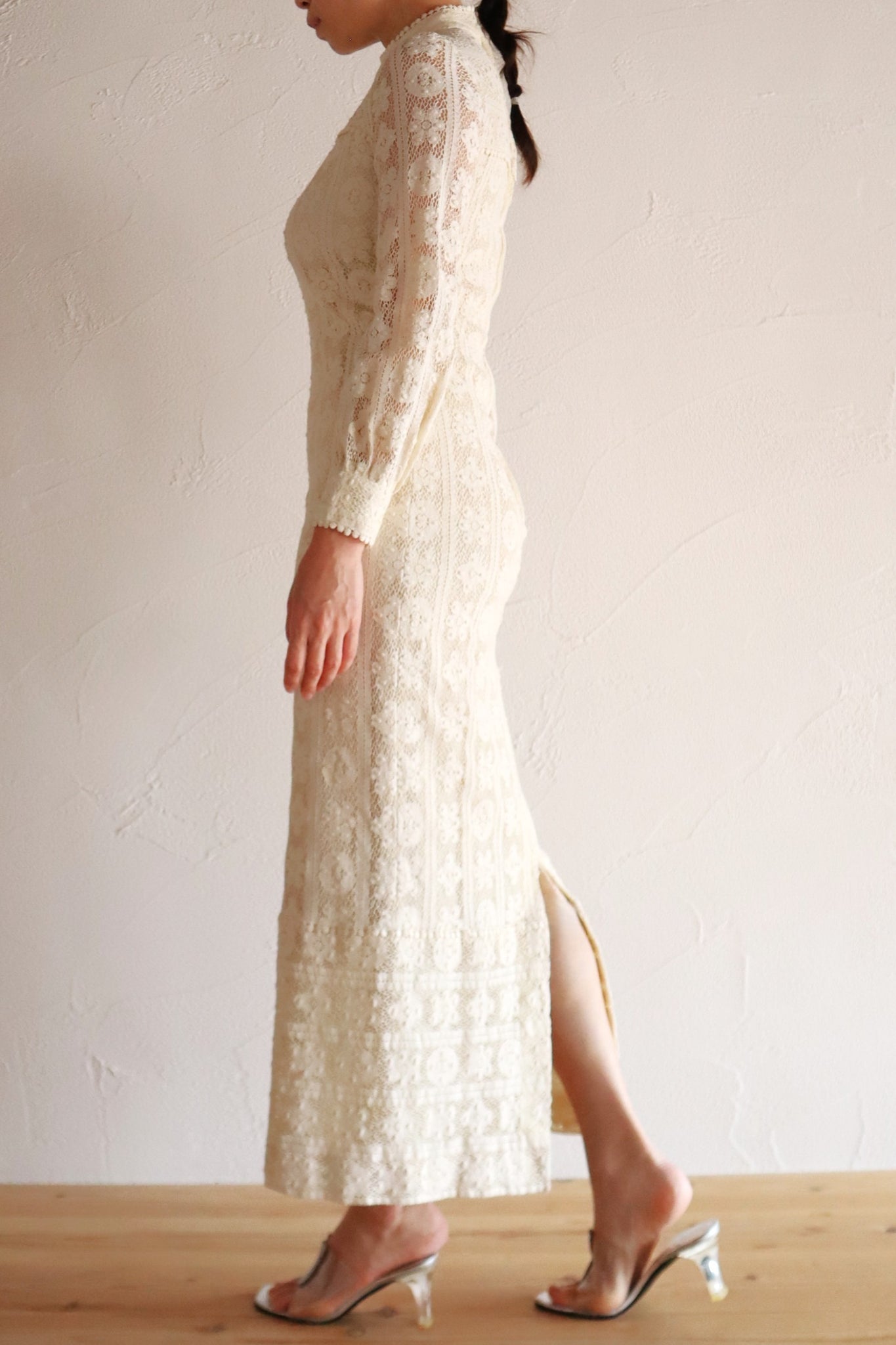 1970s Union Made Allover Lace Dress