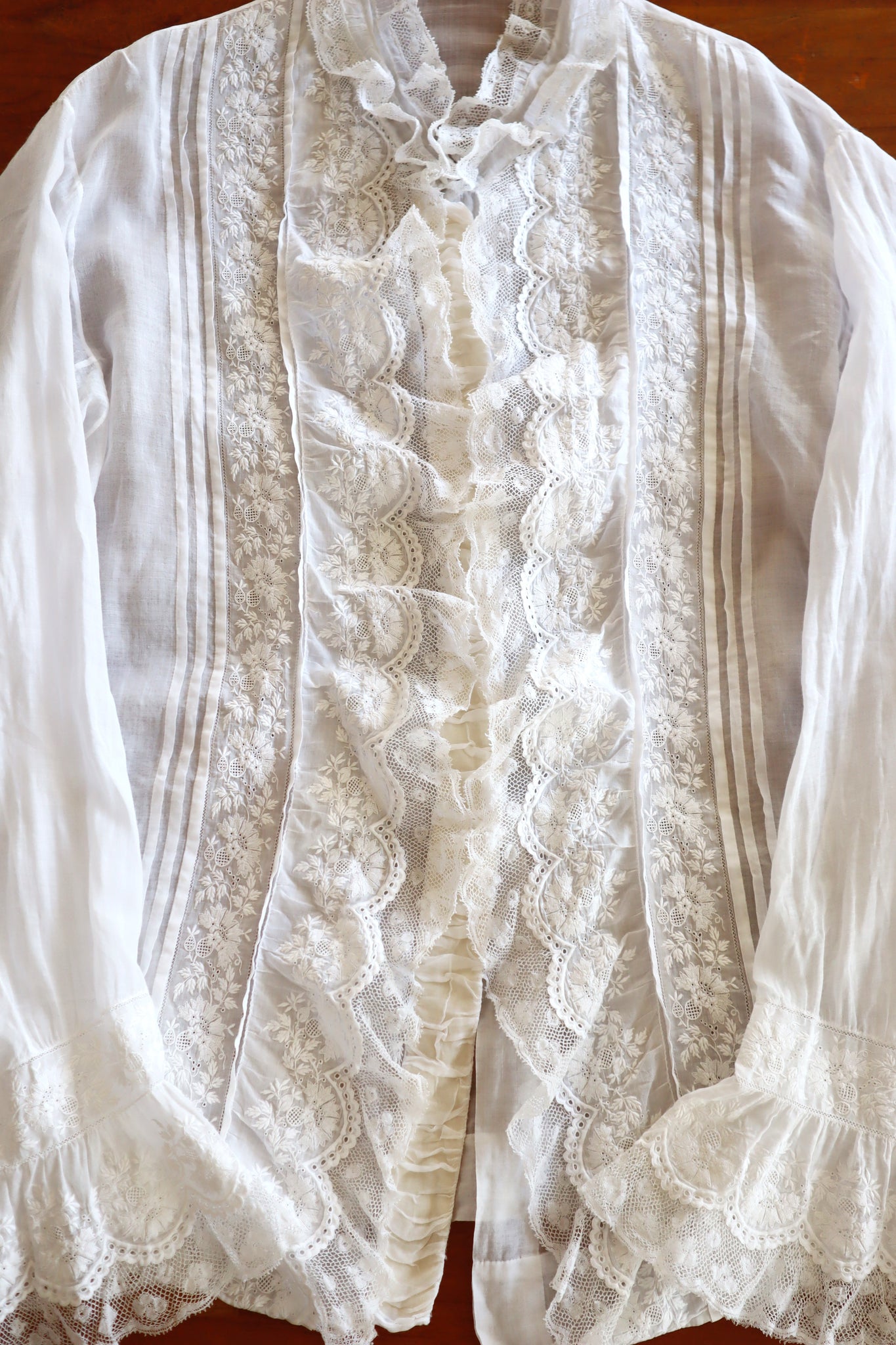 1910s Edwardian Needle Embroideries Cotton Blouse