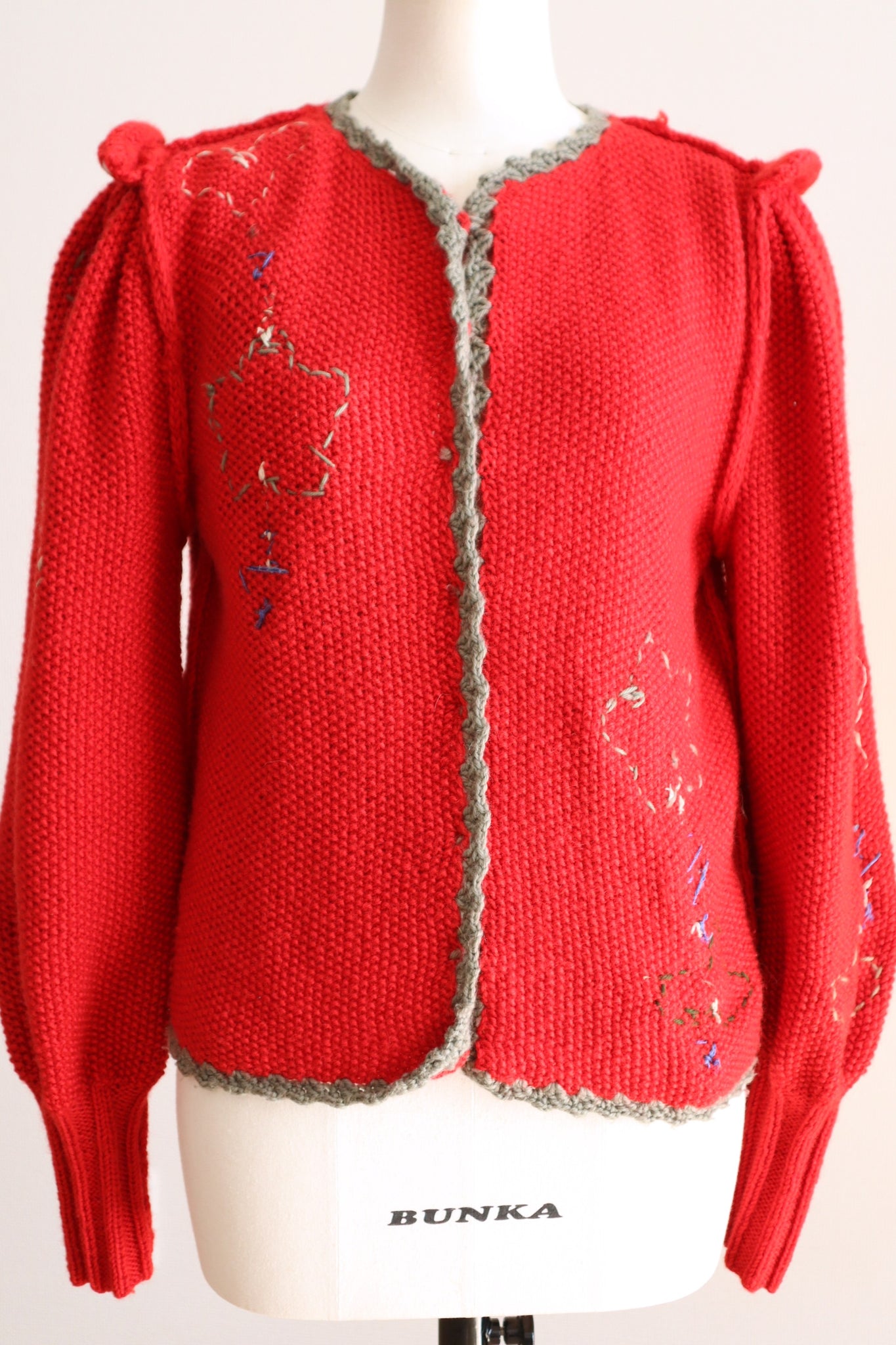 80s Grape Embroidery Cardigan