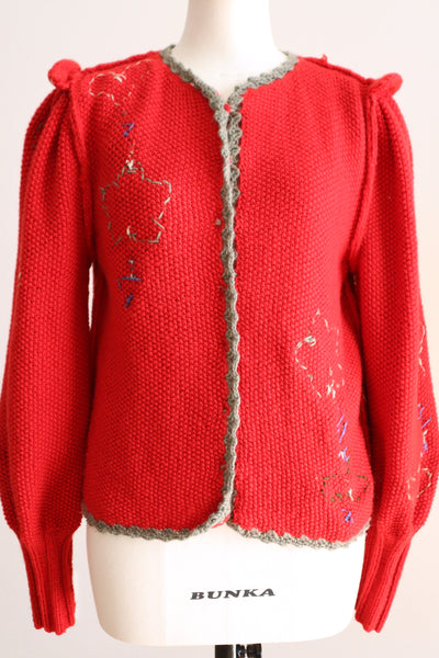 80s Grape Embroidery Cardigan