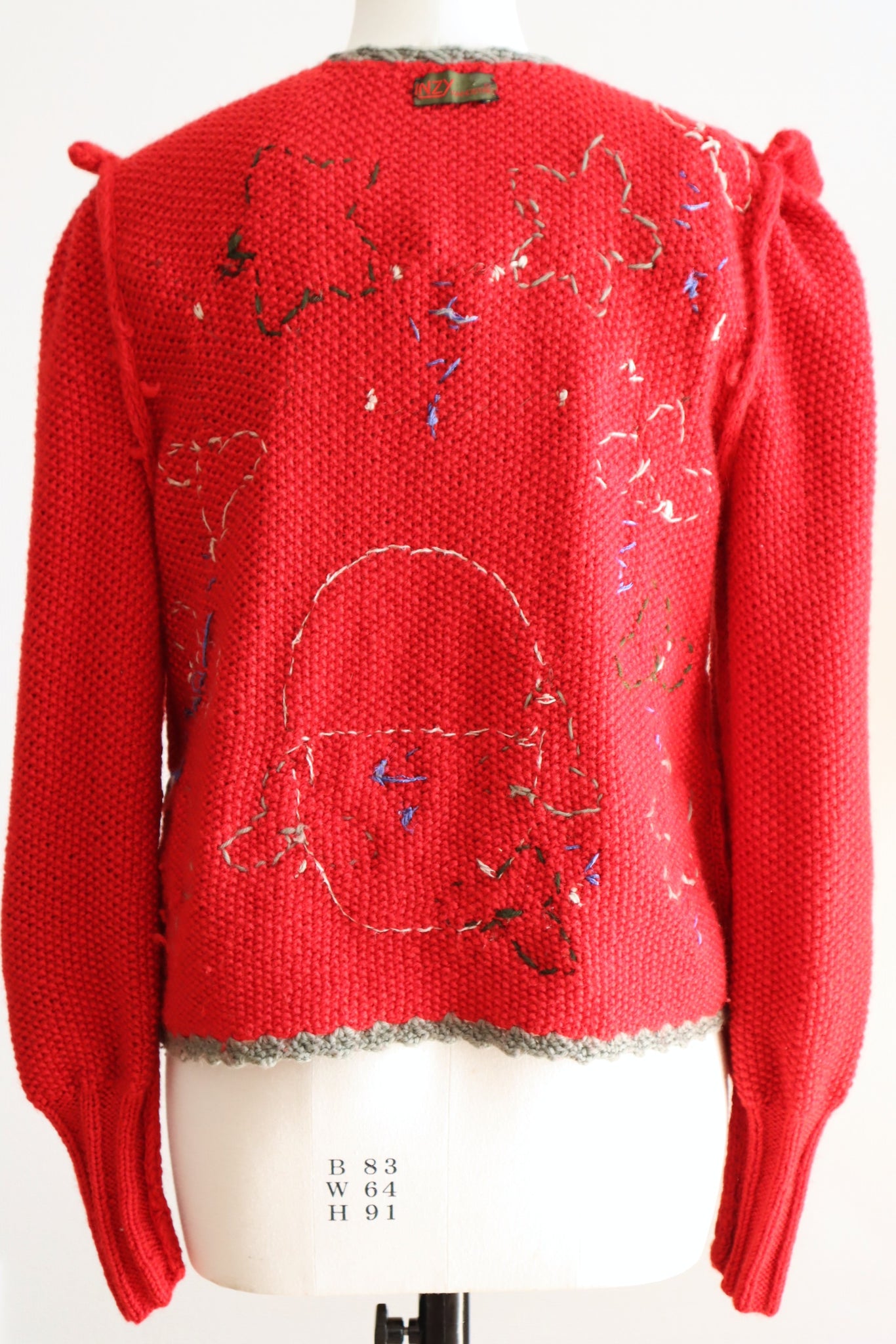 80s Grape Embroidery Cardigan