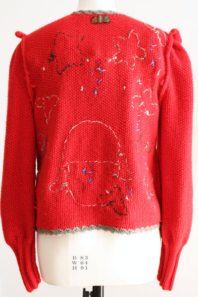 80s Grape Embroidery Cardigan