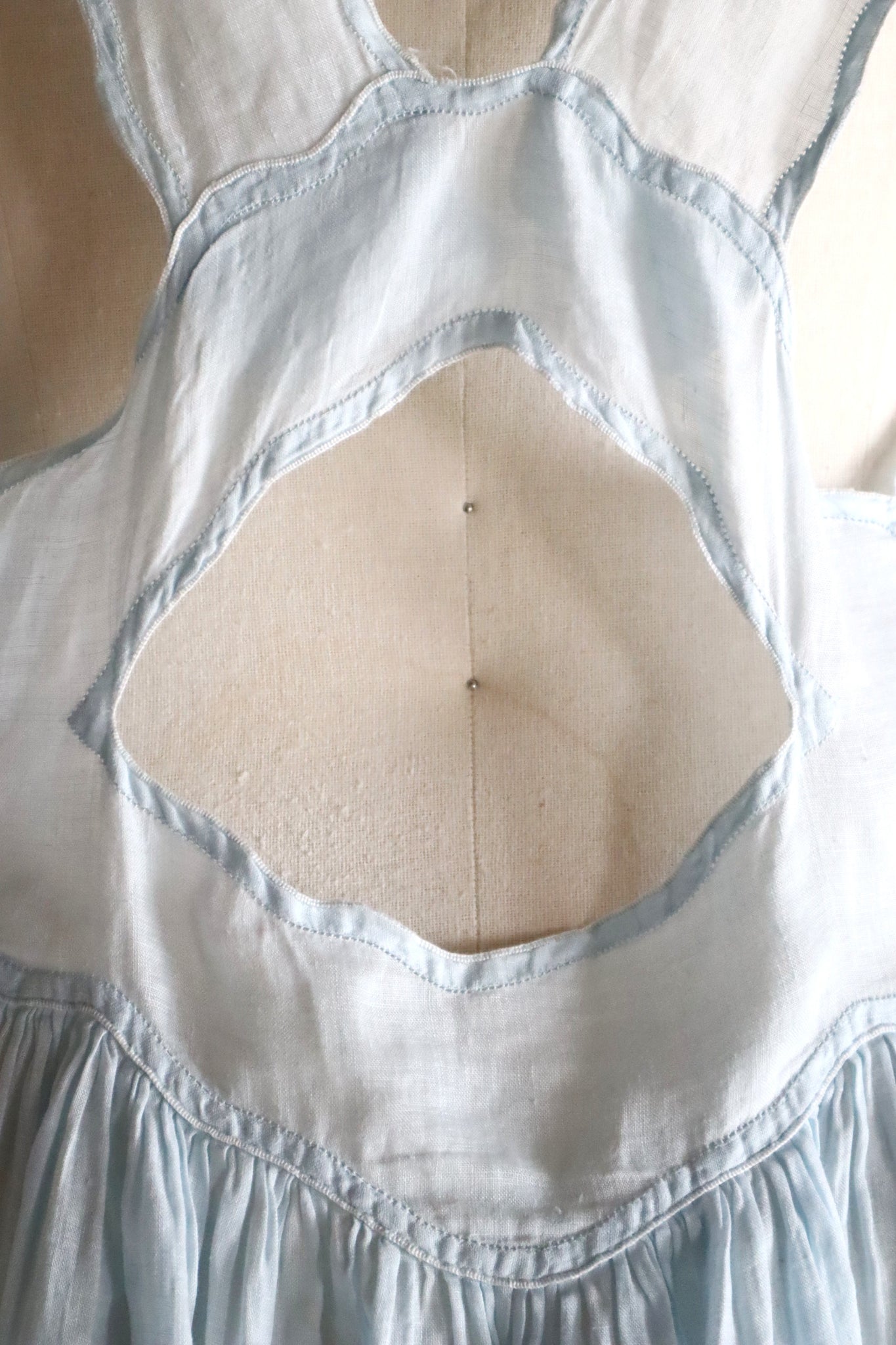 1940s Pale Blue Cotton Dress