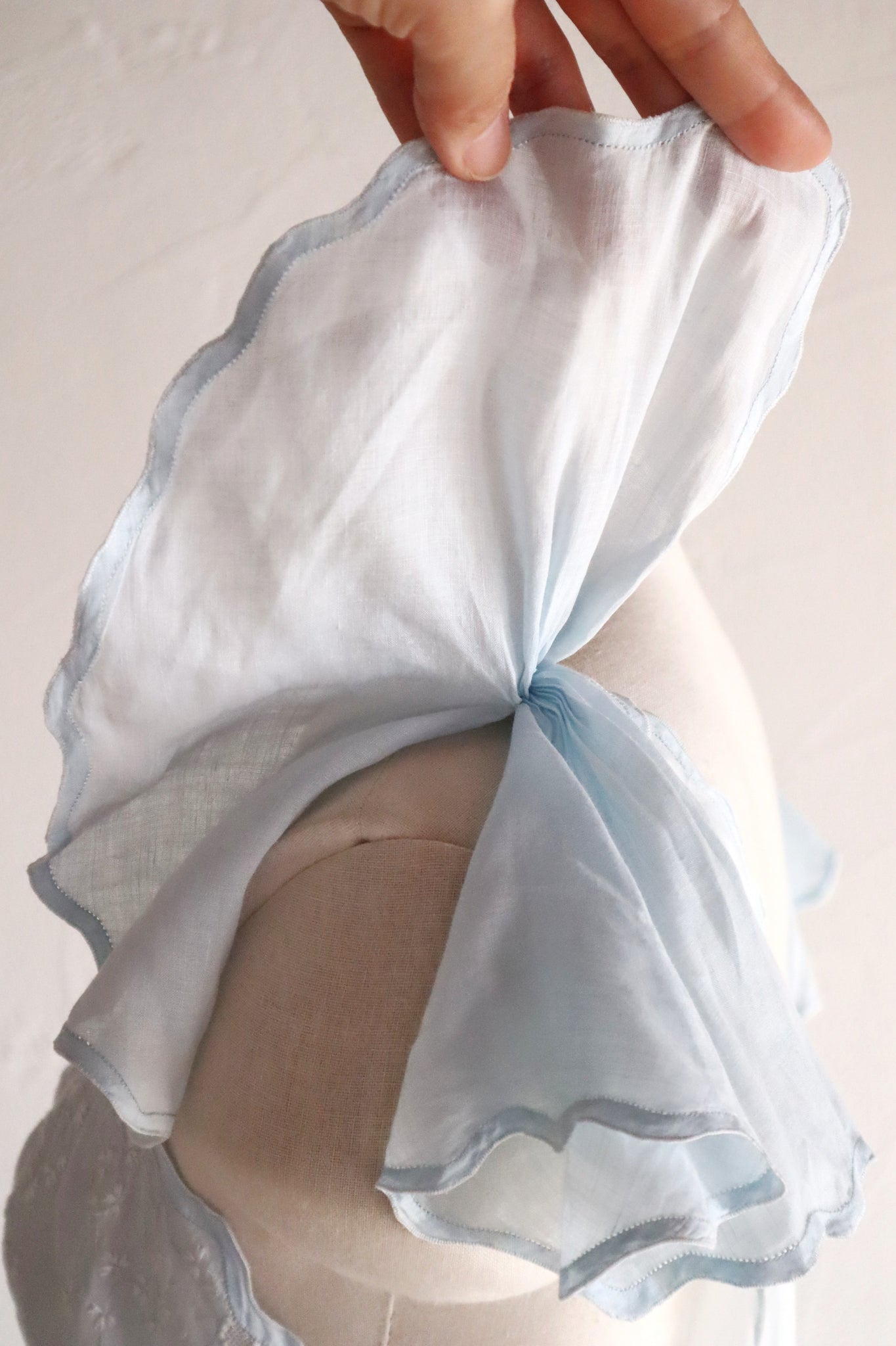 1940s Pale Blue Cotton Dress