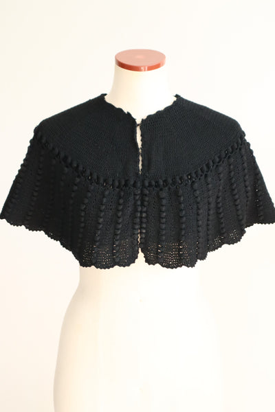 19th Black Wool Capelet