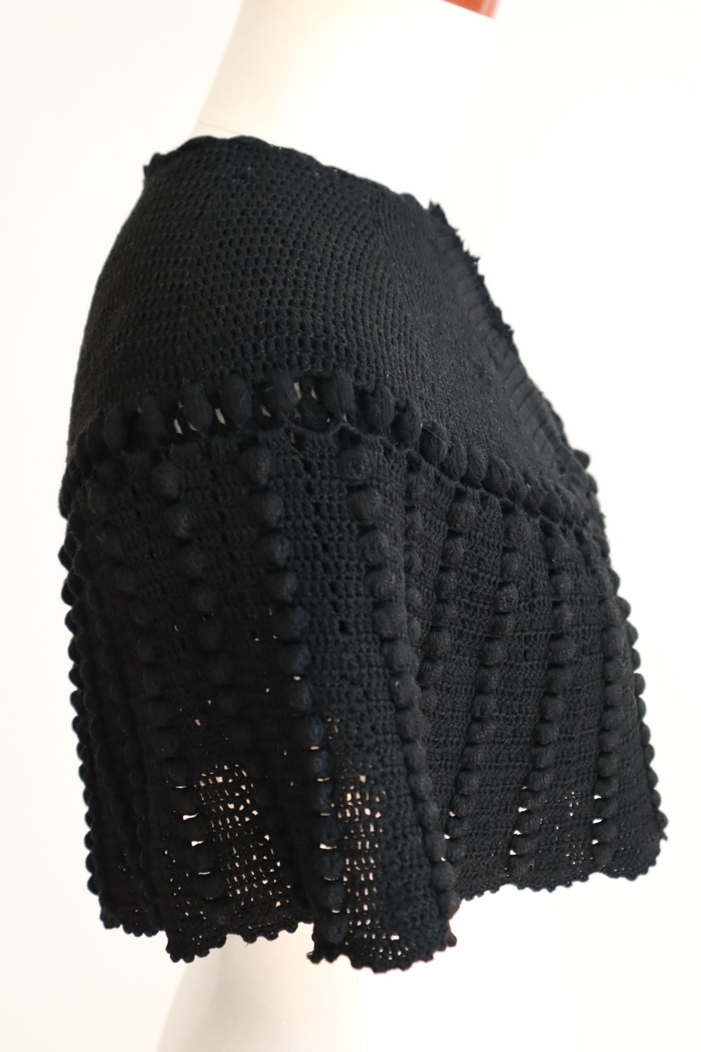 19th Black Wool Capelet