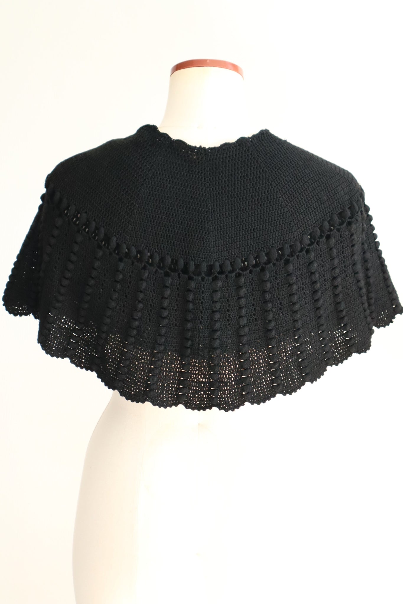 19th Black Wool Capelet