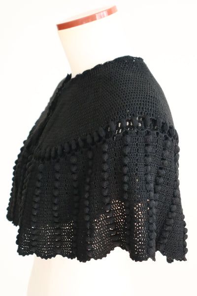 19th Black Wool Capelet