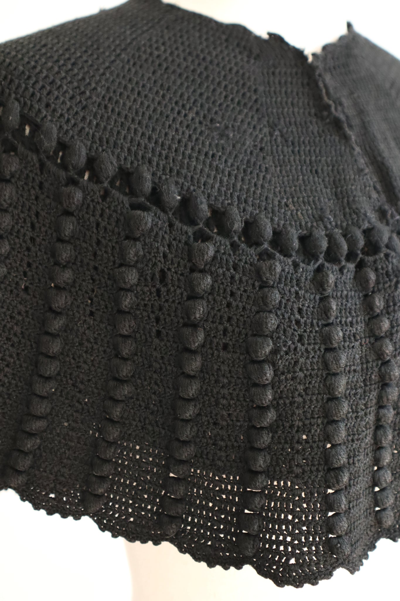 19th Black Wool Capelet