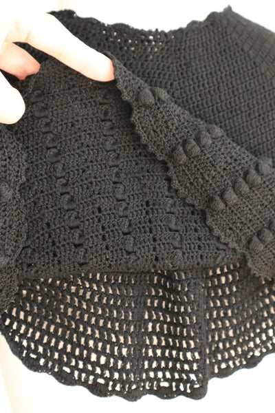 19th Black Wool Capelet