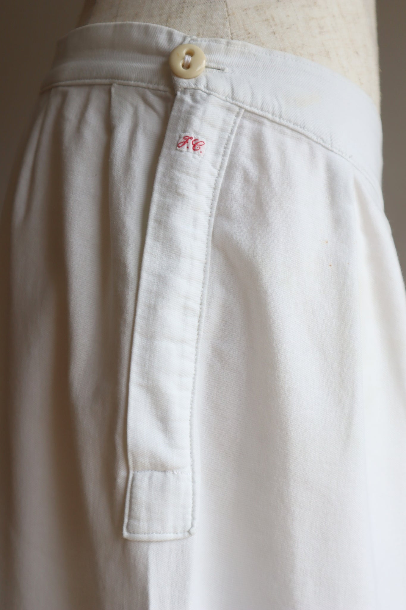 1940s French Cotton Flare Pants