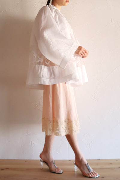 1900s French Handworked Filet Lace Church Cotta