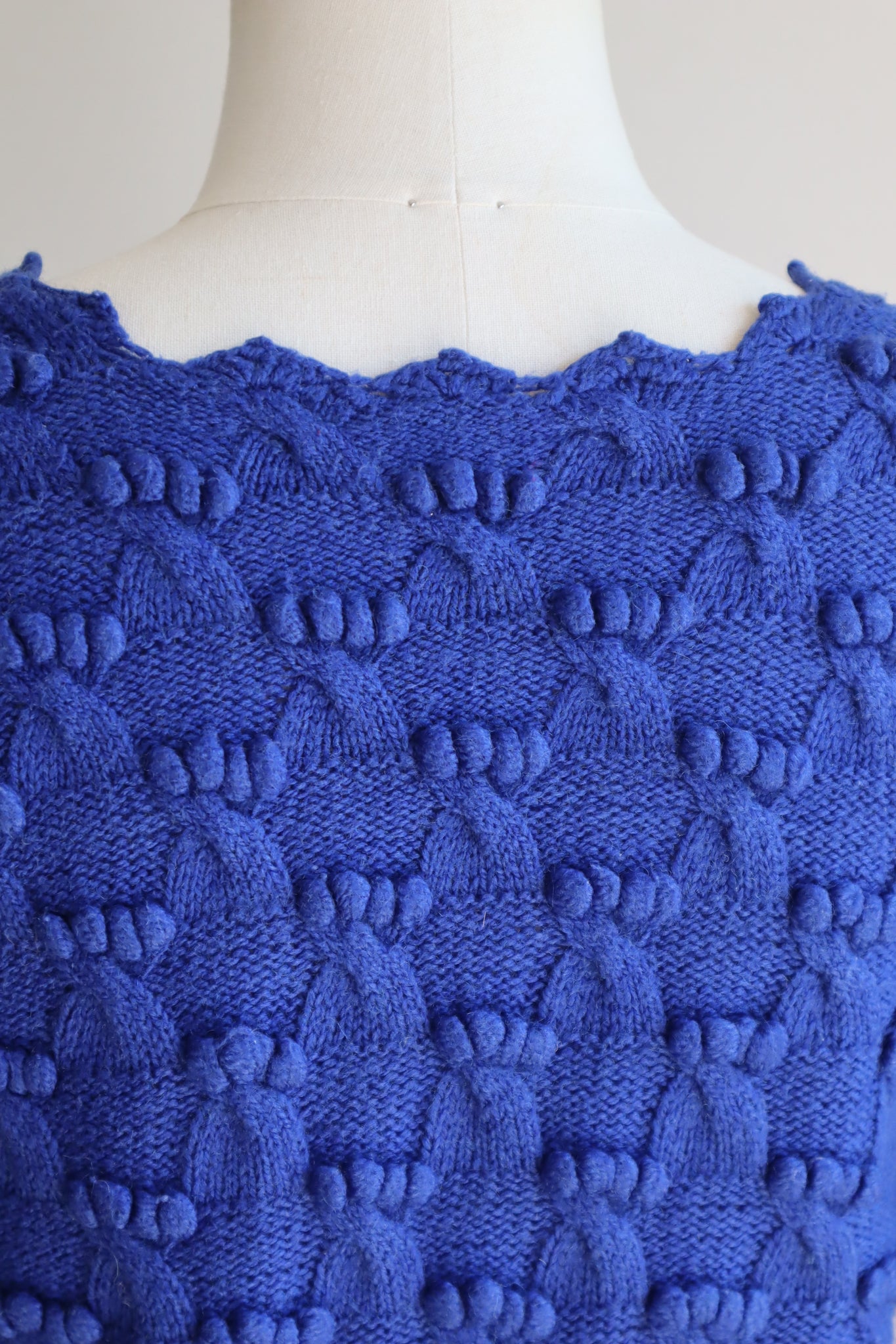 80s Hand Knit Blue Austrian Cardigan