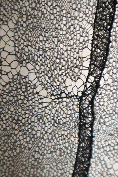 1940s Black Mesh Lace Blouse
