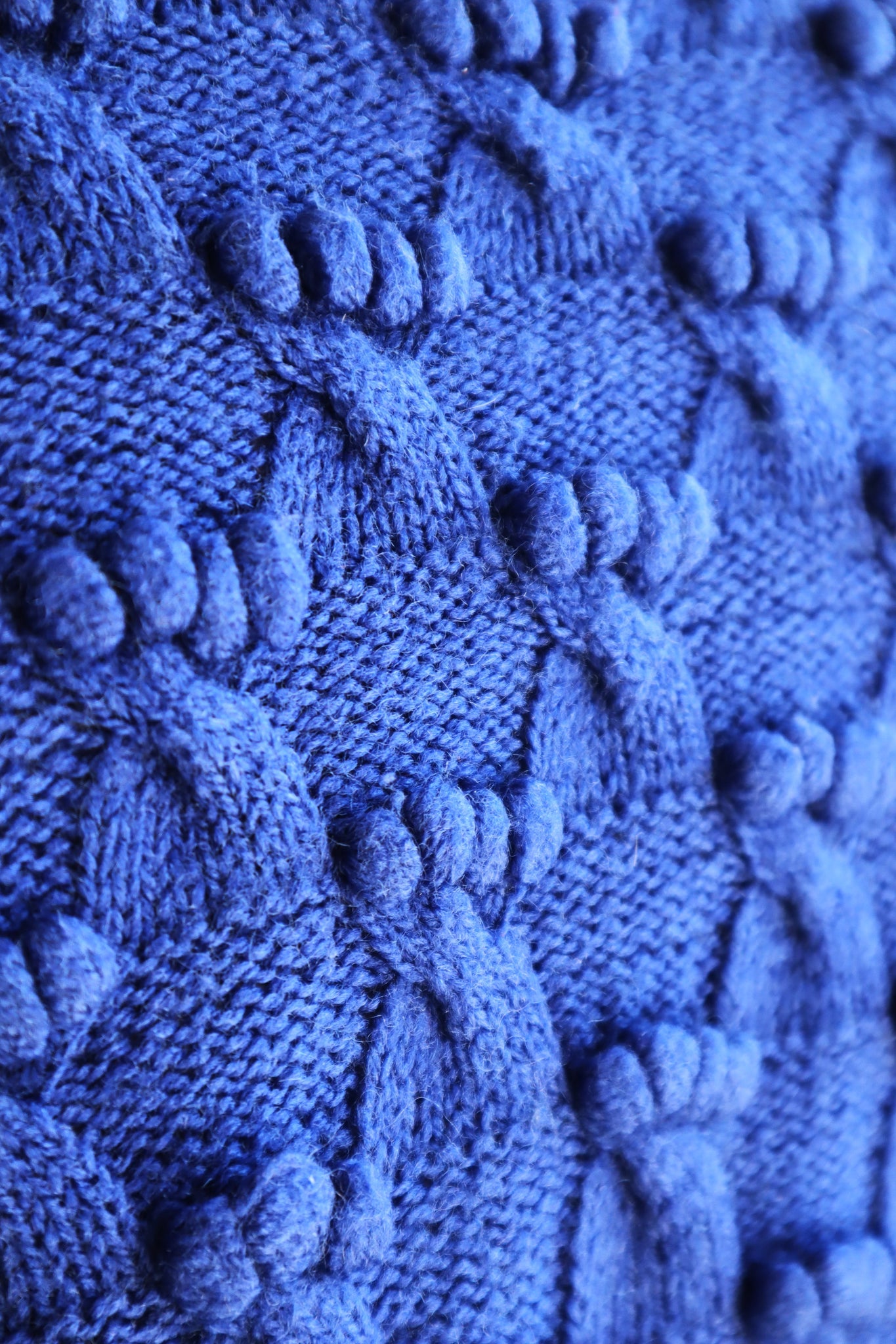 80s Hand Knit Blue Austrian Cardigan