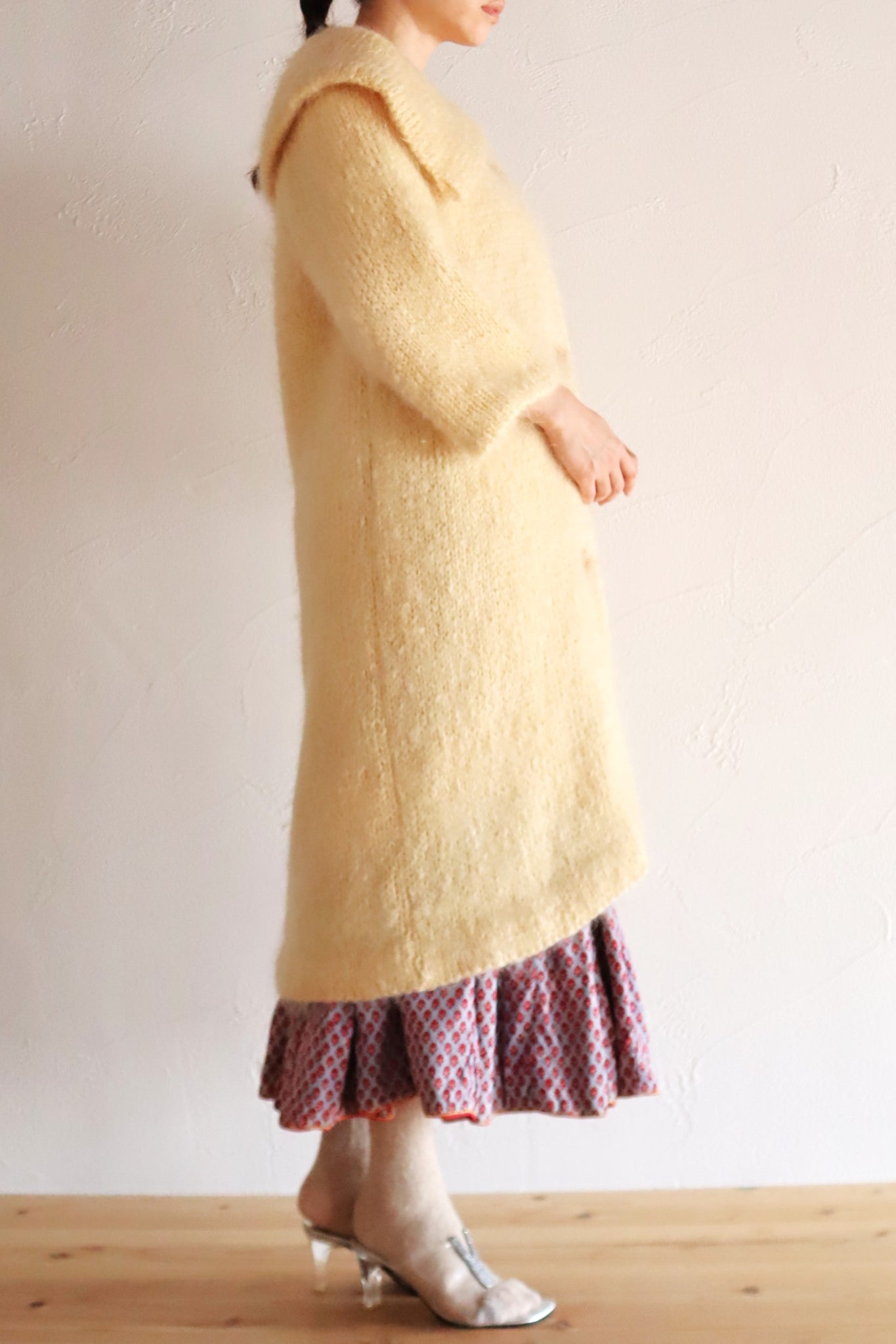 1960s Cream Mohair Coat with Cape Collar