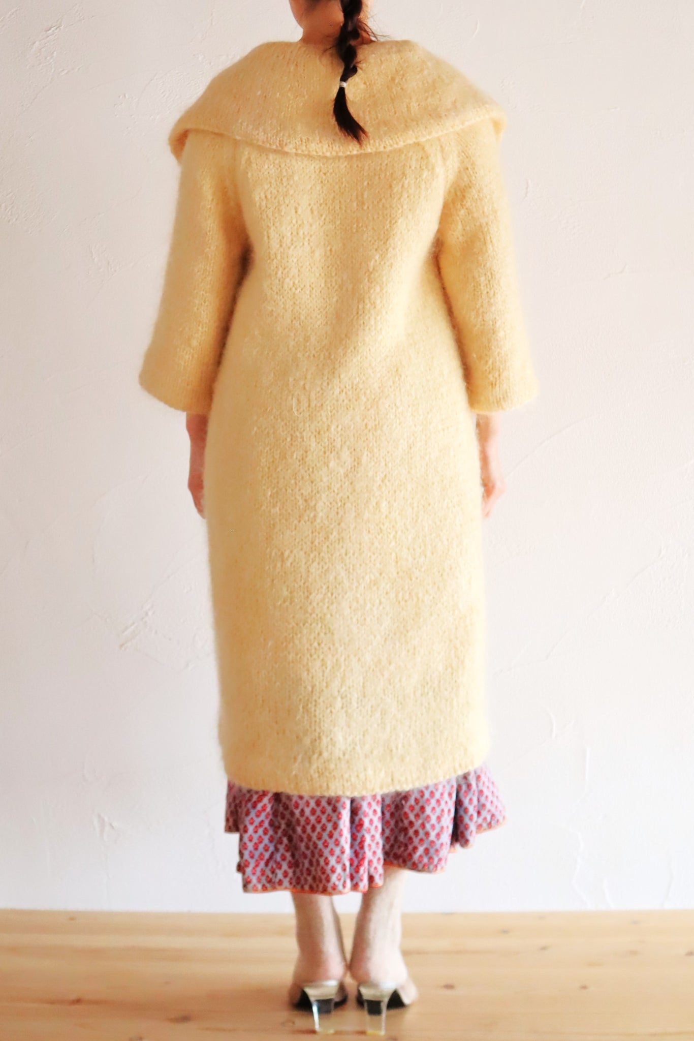 1960s Cream Mohair Coat with Cape Collar