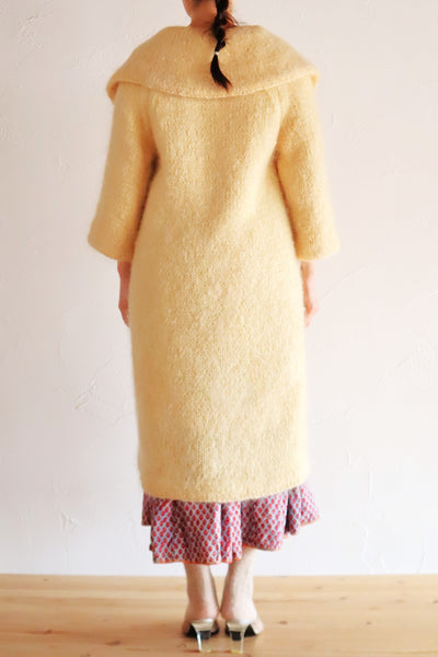 1960s Cream Mohair Coat with Cape Collar
