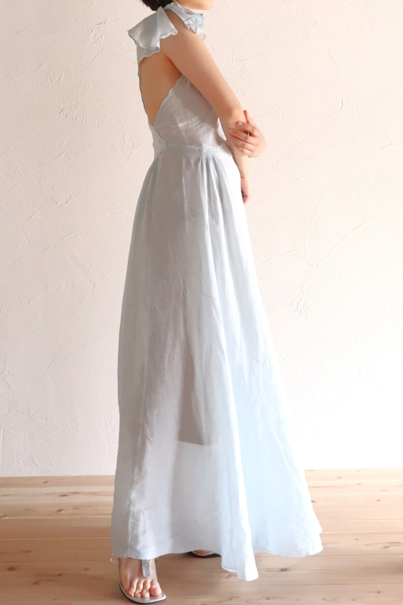 1940s Pale Blue Cotton Dress