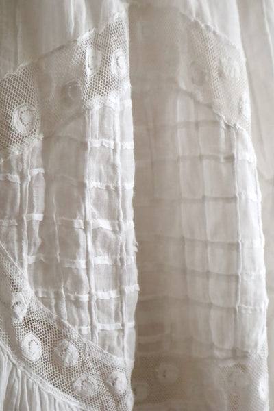 1910s French Antique Whitework Skirt Hem Reworked Top