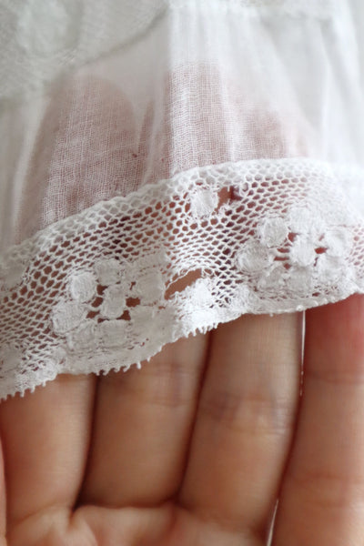 1910s French Antique Whitework Skirt Hem Reworked Top