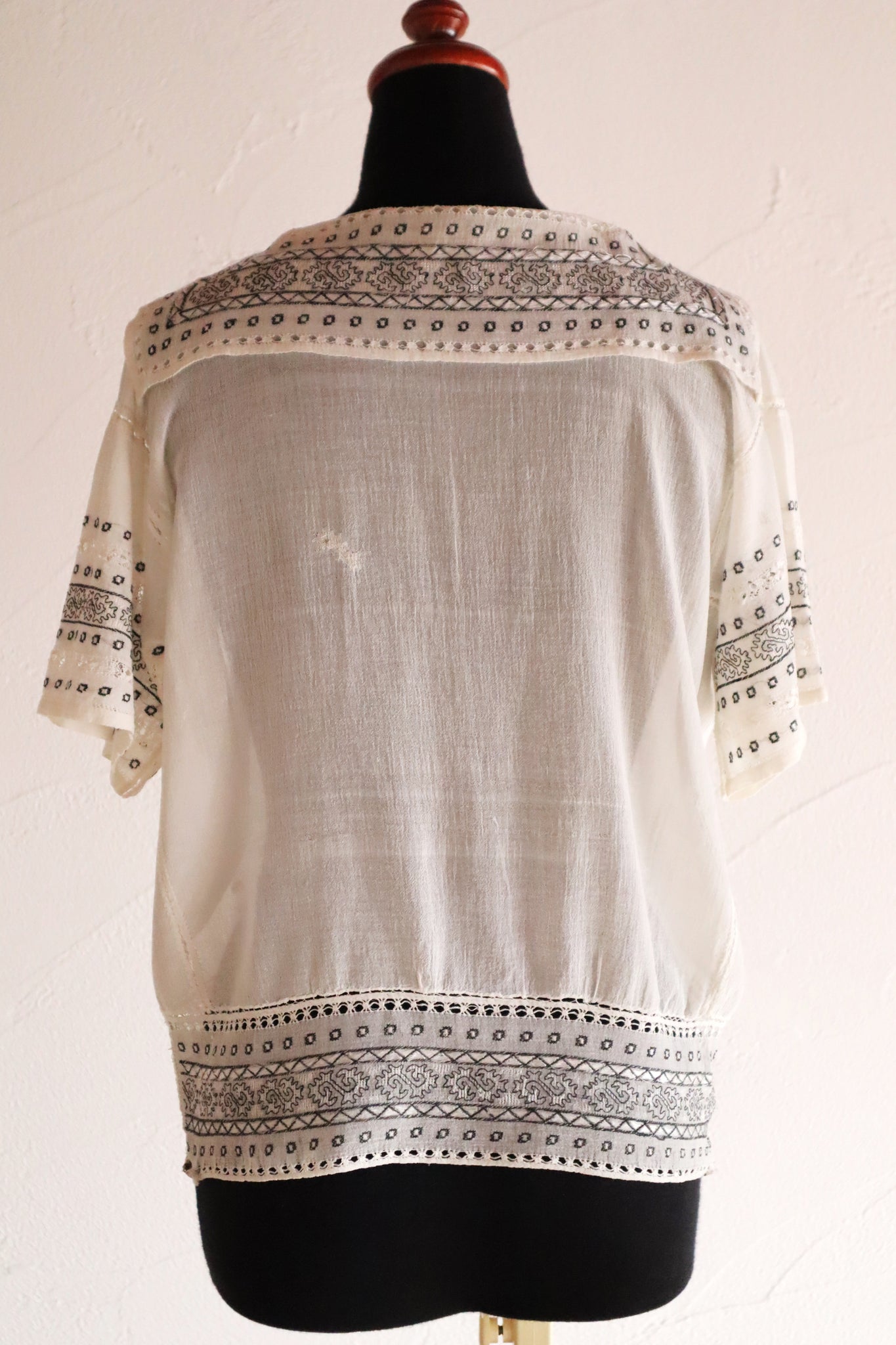 1930s Romanian Folk Embroidered Blouse