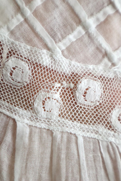 1910s French Antique Whitework Skirt Hem Reworked Top