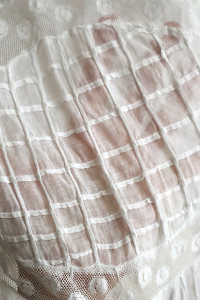 1910s French Antique Whitework Skirt Hem Reworked Top