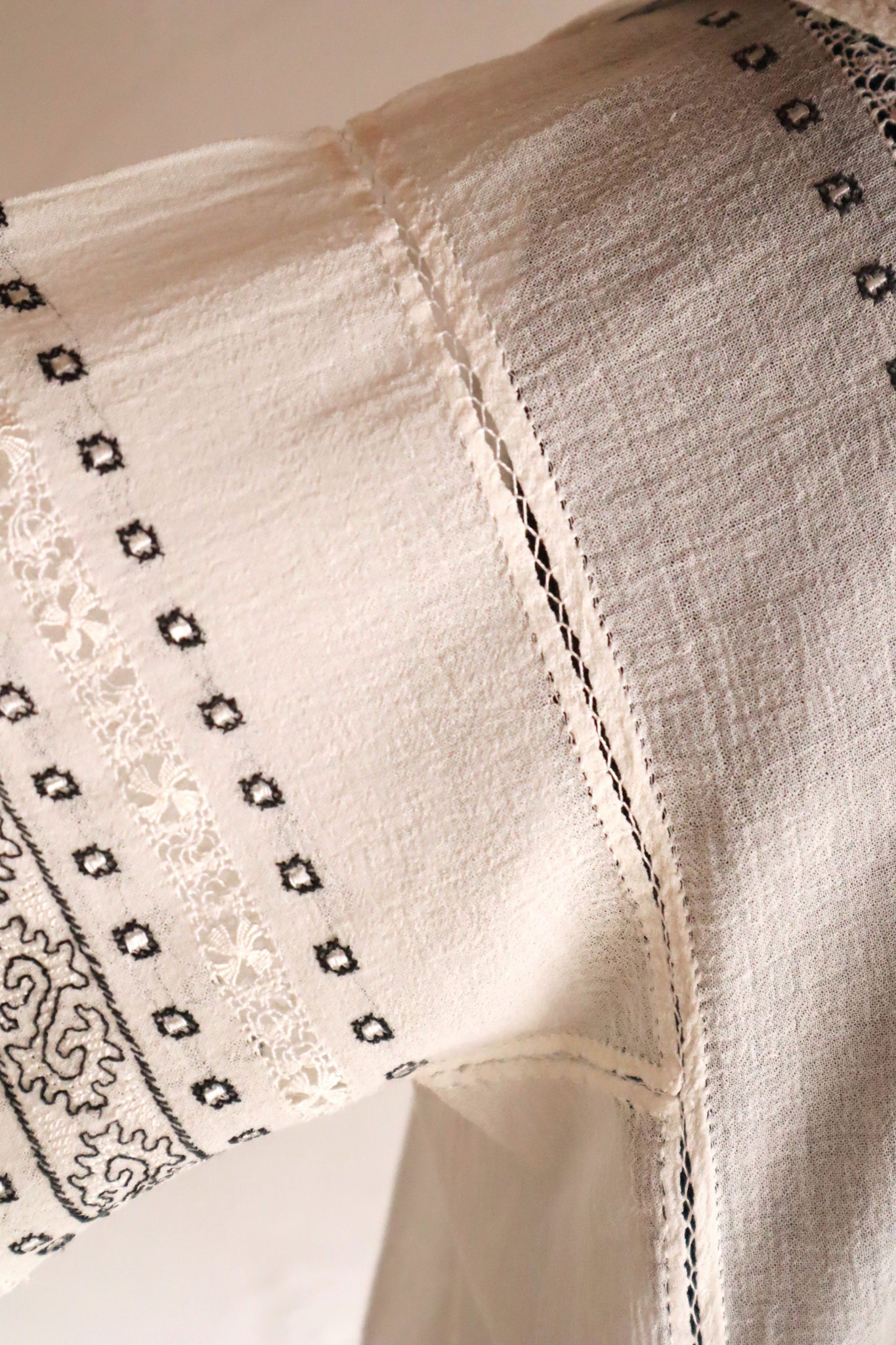 1930s Romanian Folk Embroidered Blouse