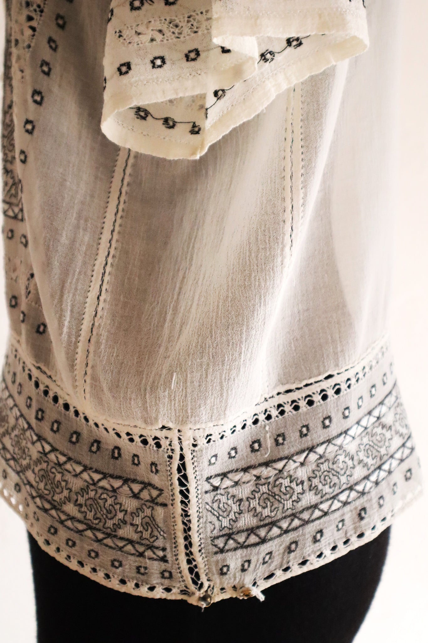 1930s Romanian Folk Embroidered Blouse