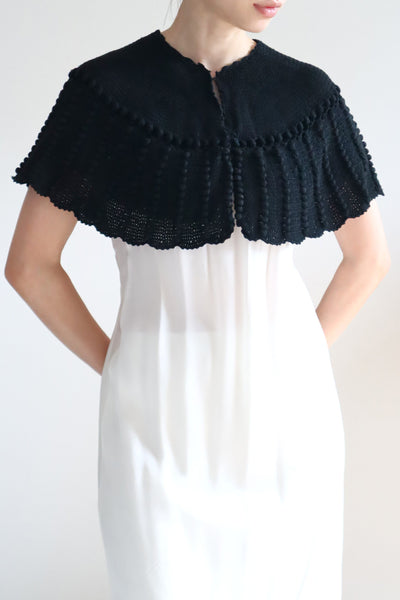 19th Black Wool Capelet