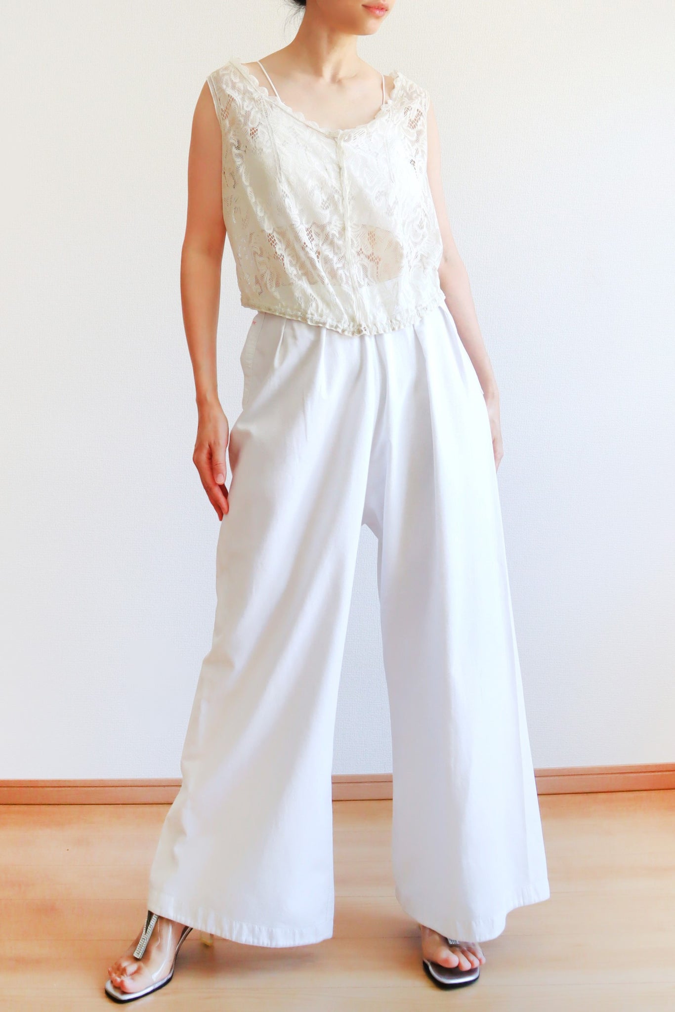 1940s French Cotton Flare Pants