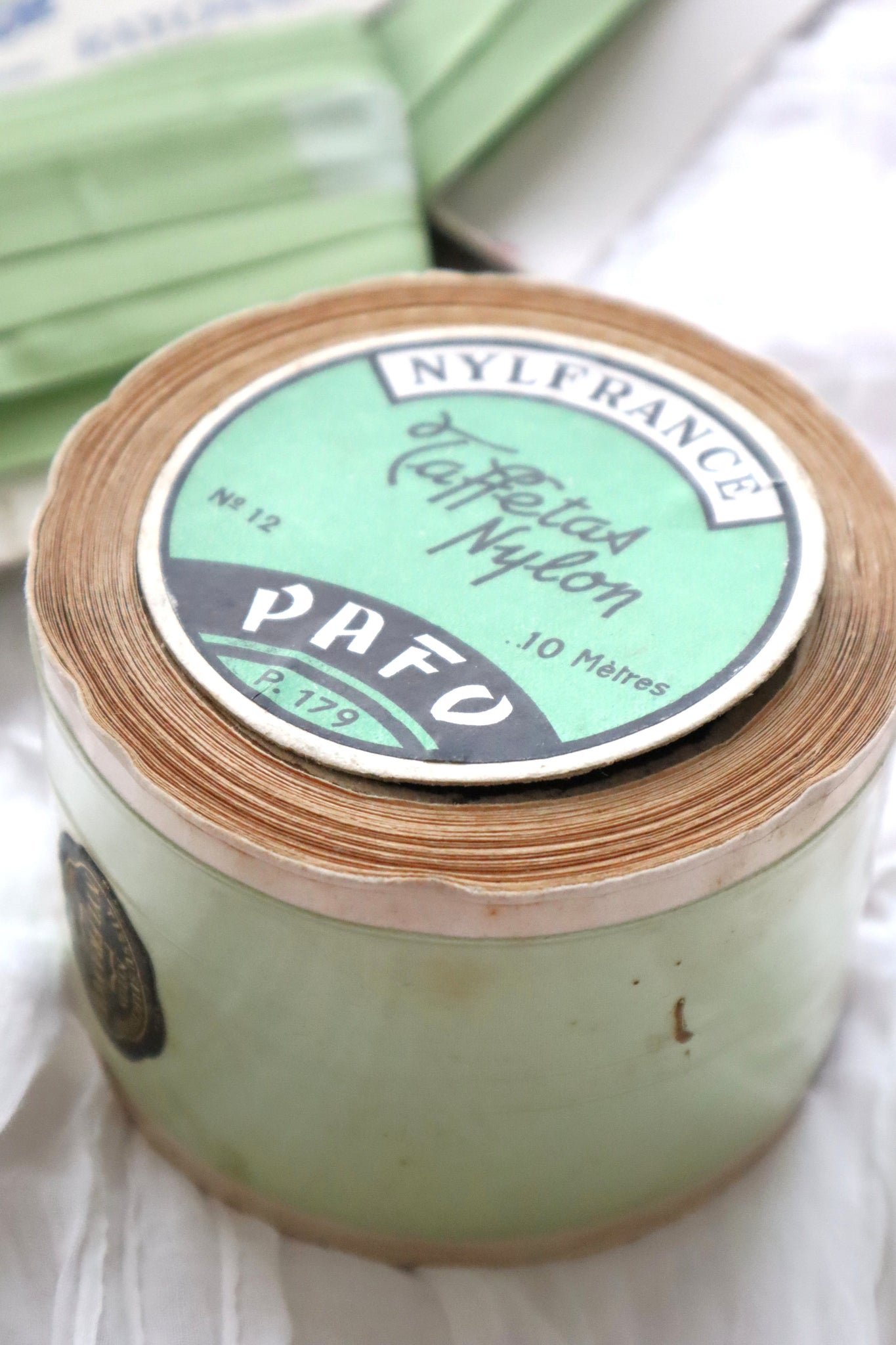 1960s French Deadstock Nylon Taffeta Ribbon Roll