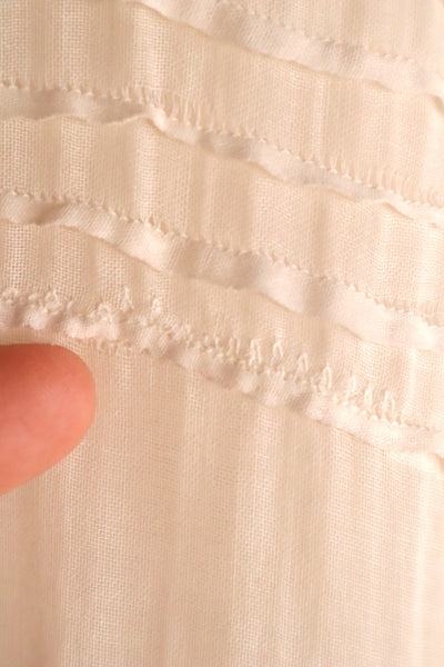 1920s Handwoven File Lace Insert Cotton Gauze Dress