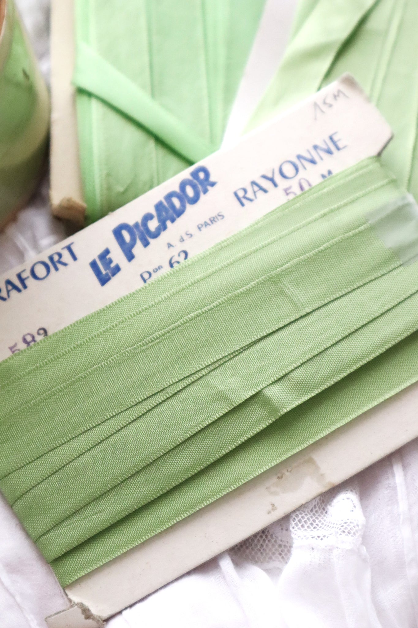 1940s–1950s French LE PICADOR Deadstock Rayonne Ribbon 15.5m