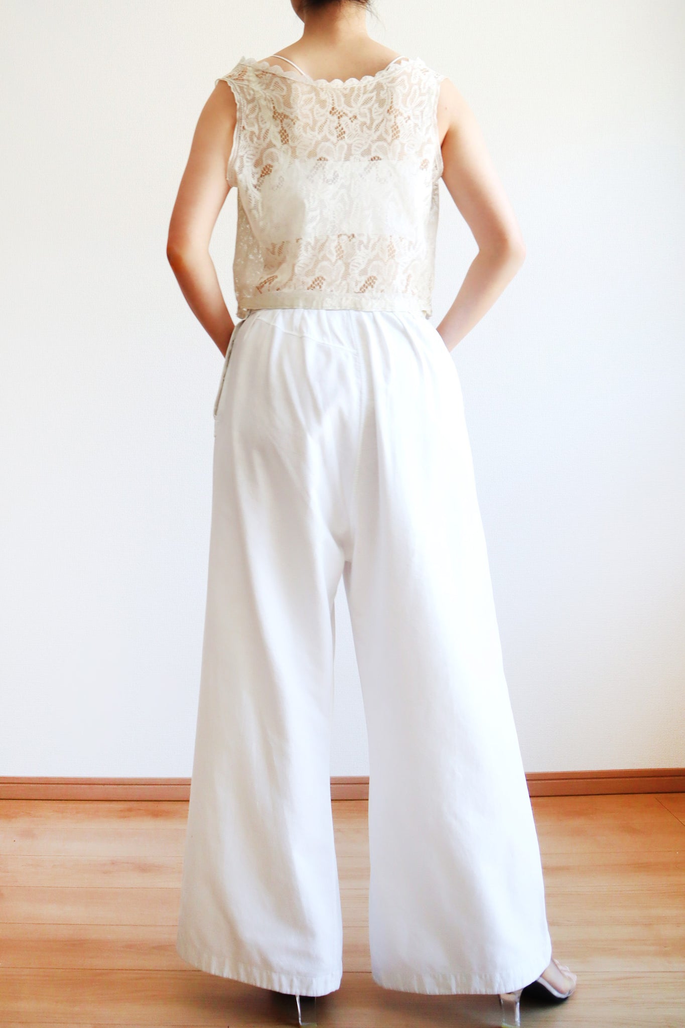 1940s French Cotton Flare Pants