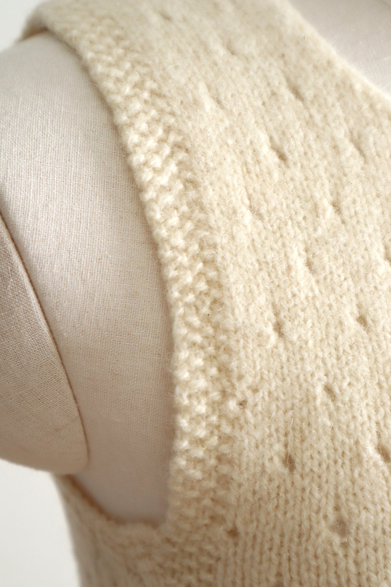 Vintage French Hand-Knit Wool Tank Top