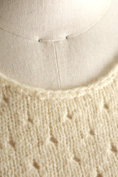 Vintage French Hand-Knit Wool Tank Top