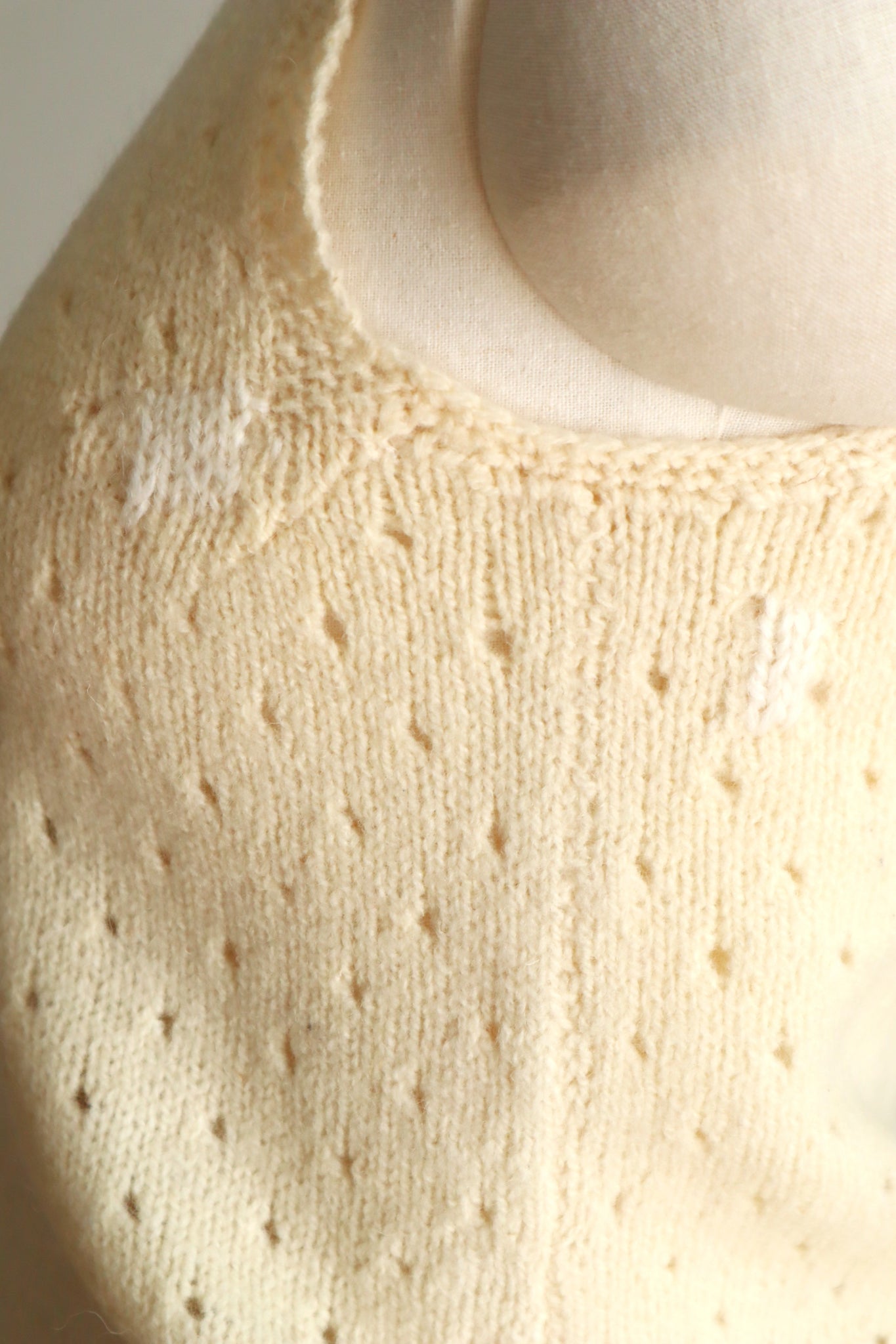 Vintage French Hand-Knit Wool Tank Top