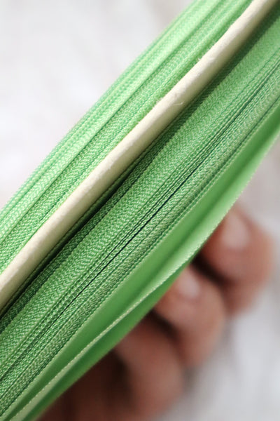 1940s–1950s French Deadstock Apple Green Rayonne Ribbon on Original Mercerie Card