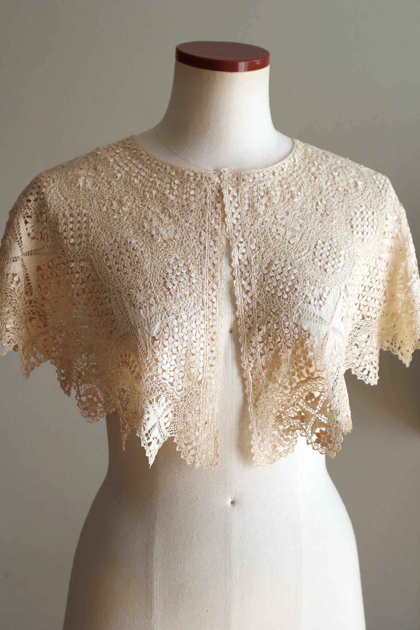 19th Century Silk Maltese Lace Big Collar
