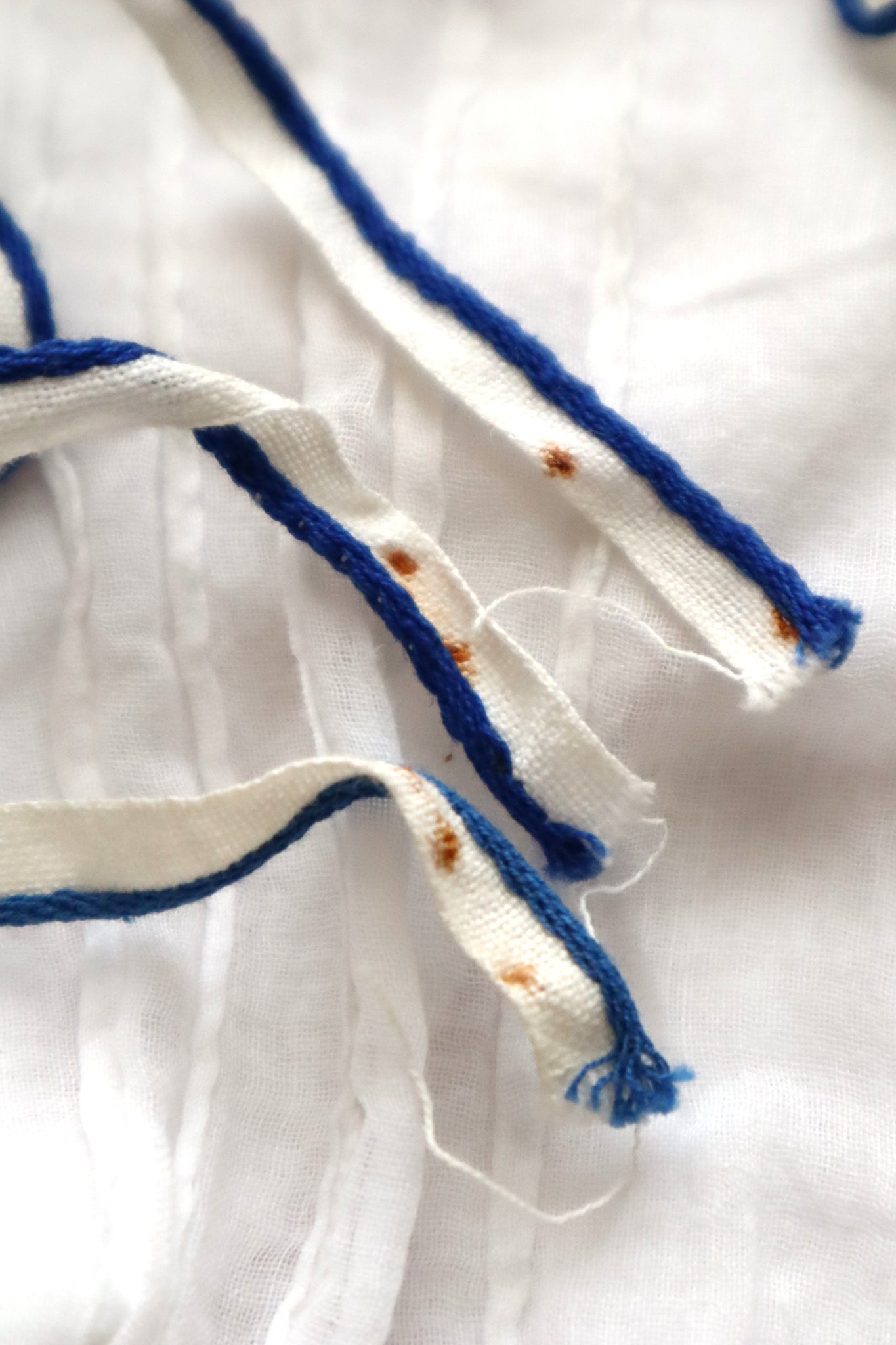 1900–1920s French Mercerie Blue Piping Trim Set