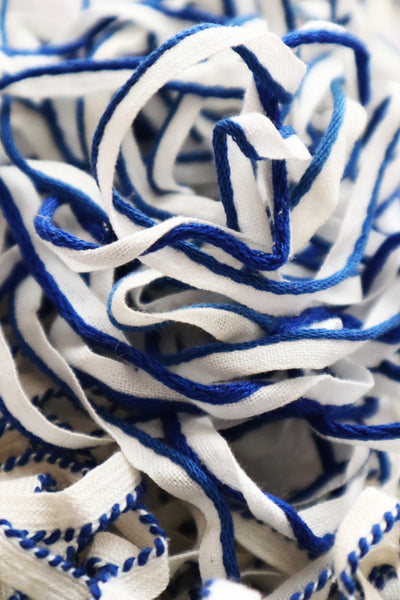 1900–1920s French Mercerie Blue Piping Trim Set