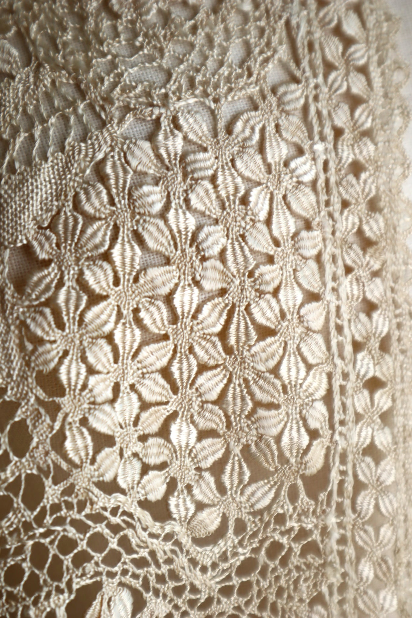 19th Century Silk Maltese Lace Big Collar
