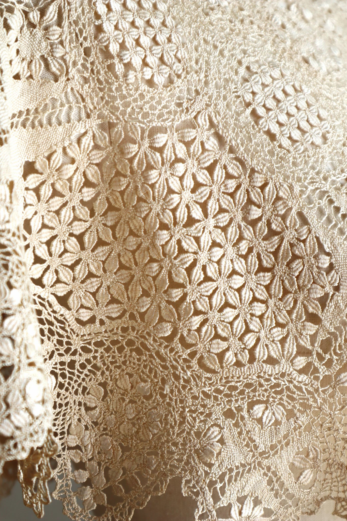 19th Century Silk Maltese Lace Big Collar